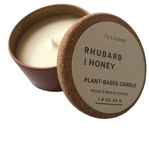 New NWT Illume Candle, Rhubarb Honey, Plant-Based Candle 1.8 Oz, Small, Gift